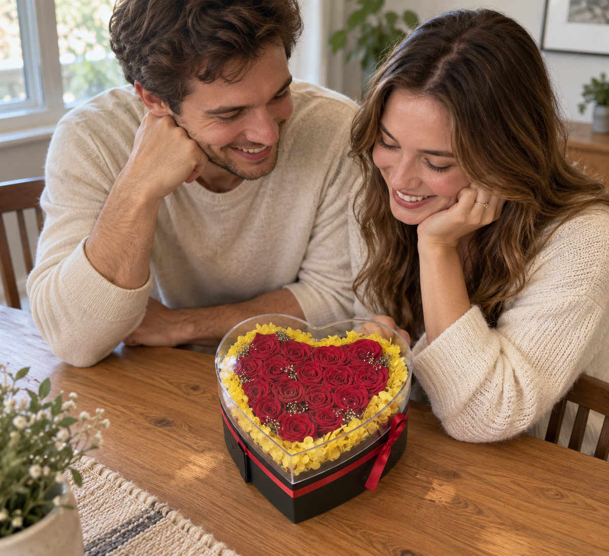 Forever Yours — Preserved Rose Heart Box