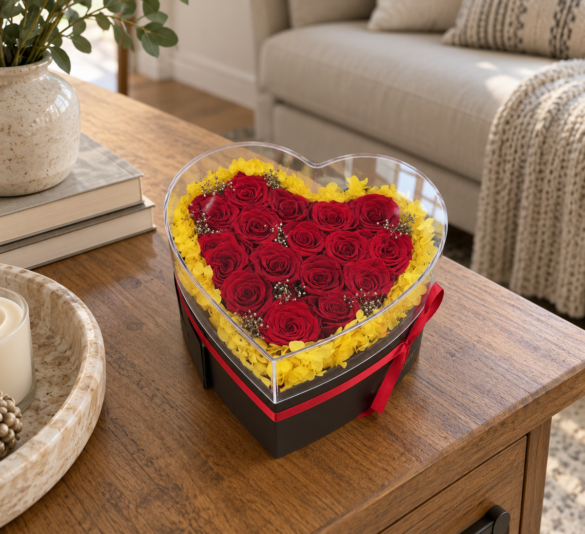 Forever Yours — Preserved Rose Heart Box