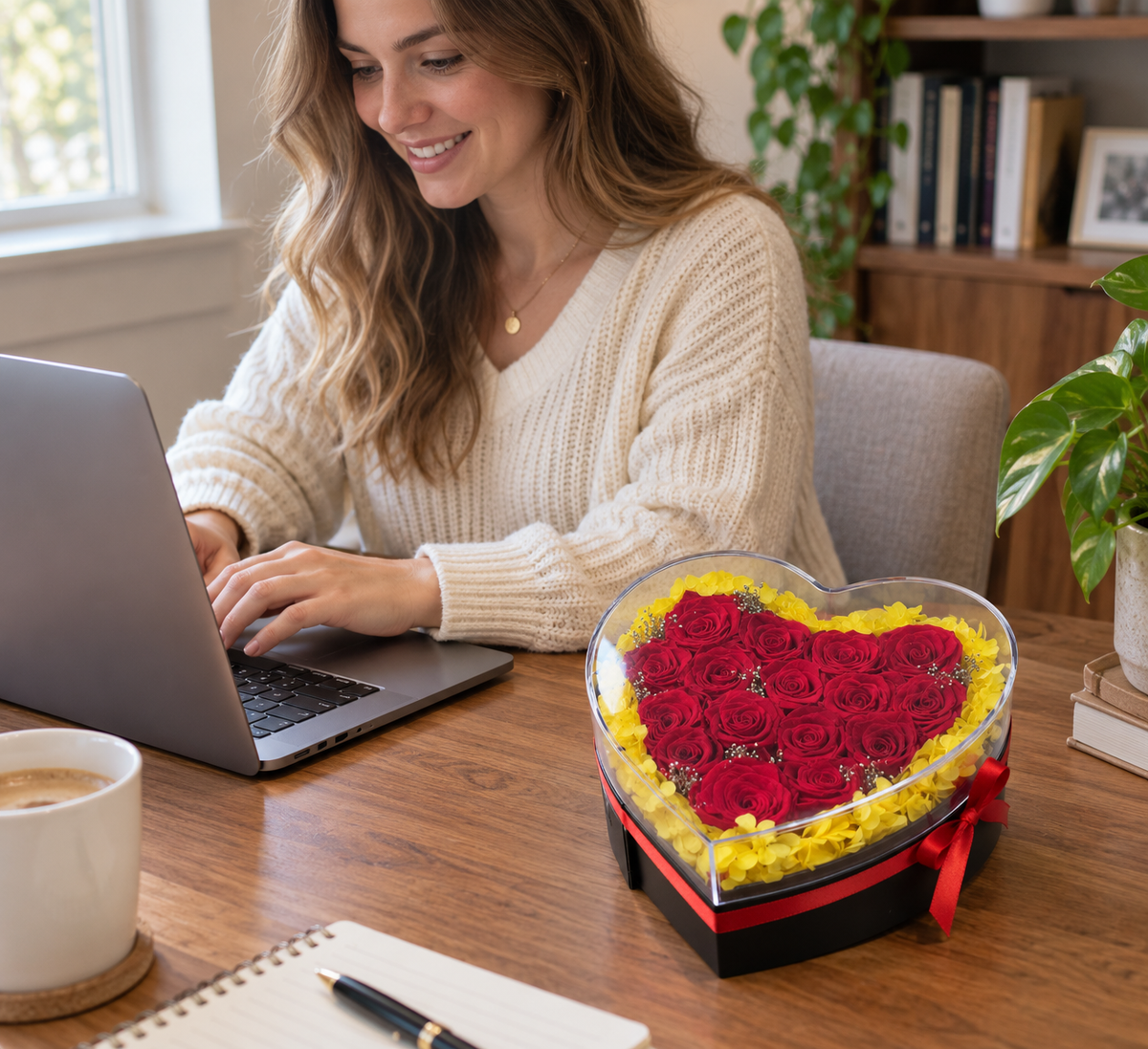 Forever Yours — Preserved Rose Heart Box